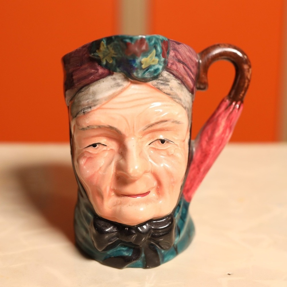 Sterling English Characters Sairey Gamp Toby Jug Porcelain Pitcher England
